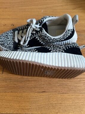 Dolce Vita Black and White Knit Platform Sneakers